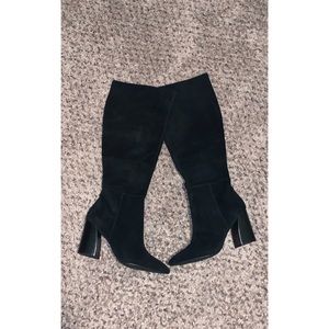 Steve Madden Black Suede Knee High Boots